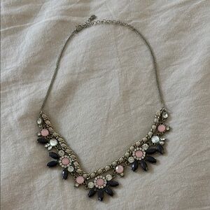 Elegant Pink and Black Statement Necklace